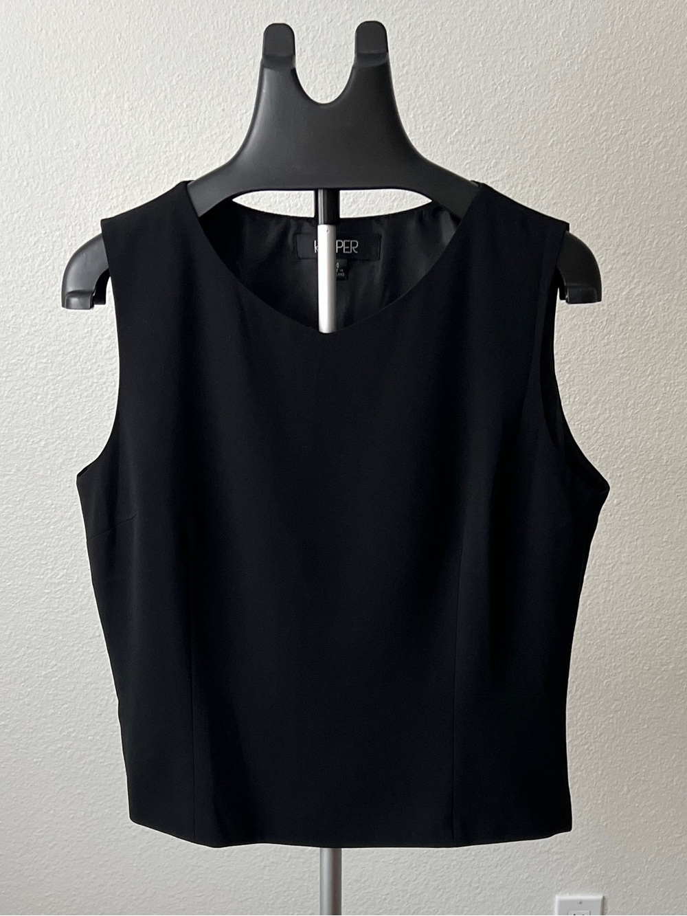 Kasper Black Structured Sleeveless Shell Top Size 14
